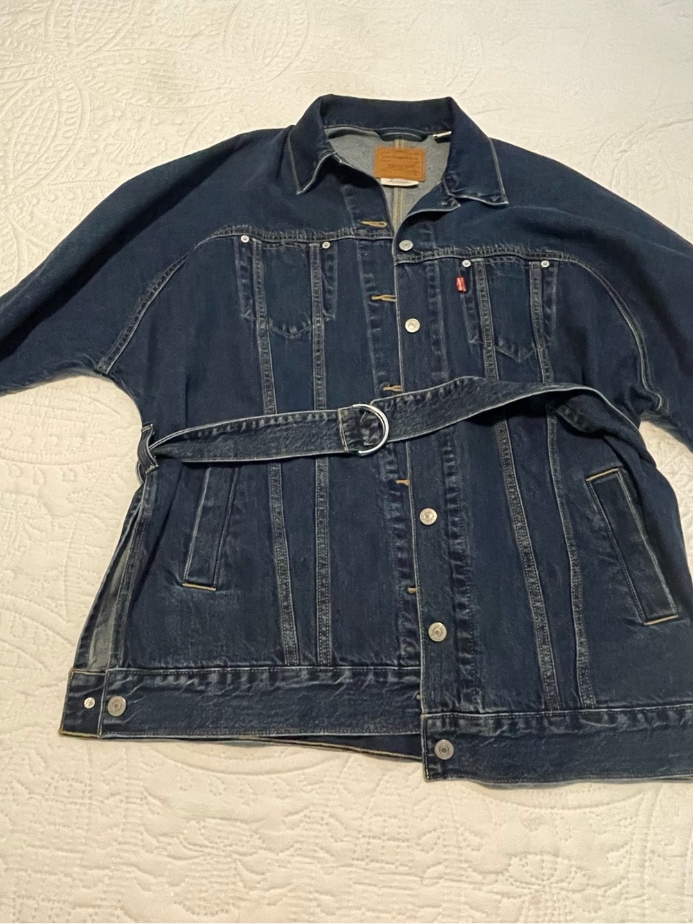 Levi's long trucker Jacket with Waist Belt